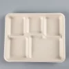WPT009-3 5 Compartment Bagasse Fiber Lunch Tray